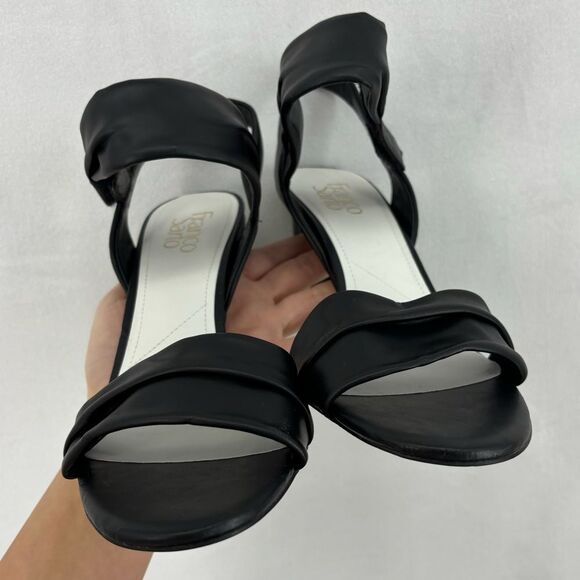 Elegant Black Heeled Sandals By Franco Sarto NWT - Picture 8 of 12